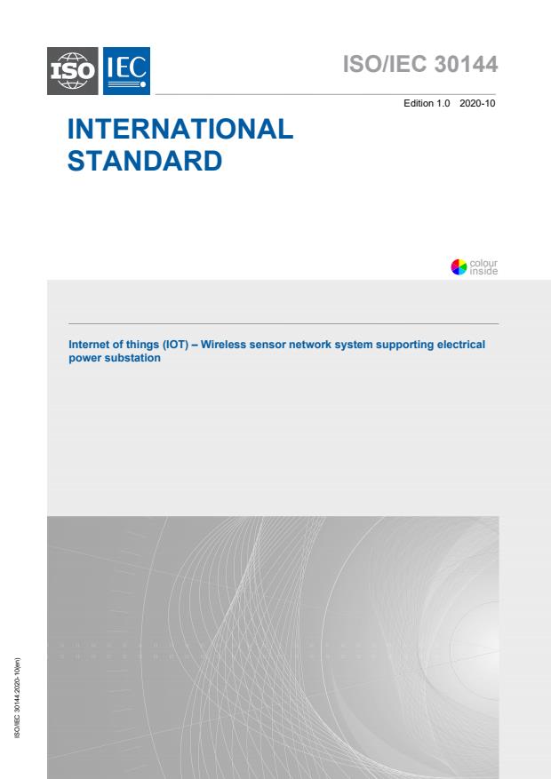 ISO/IEC 30144:2020 - Internet of things (IoT) - Wireless sensor network system supporting electrical power substation
