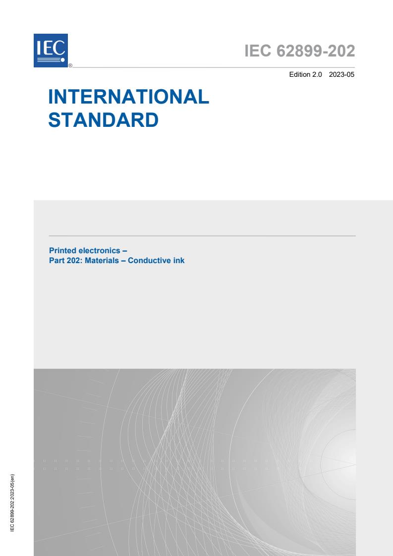 IEC 62899-202:2023 - Printed electronics - Part 202: Materials - Conductive ink
Released:5/2/2023
