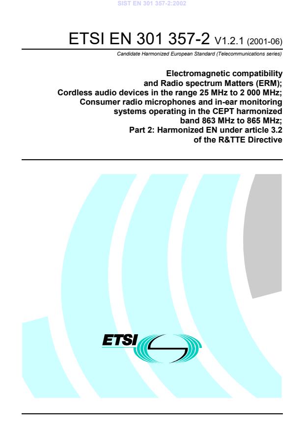EN 301 357-2:2002