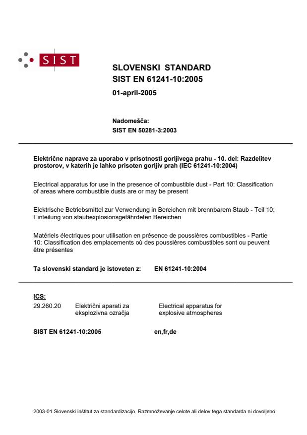 EN 61241-10:2005