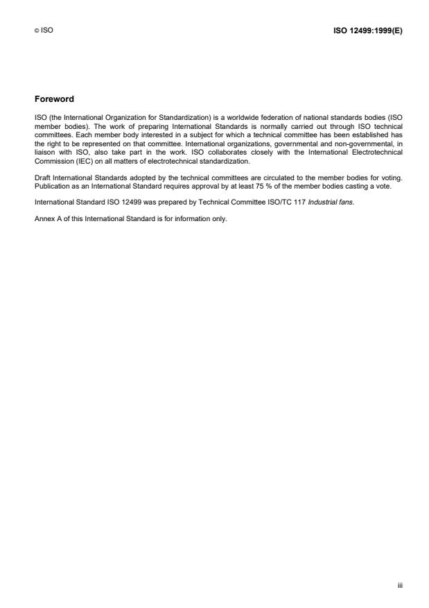 ISO 12499:1999 - Industrial fans -- Mechanical safety of fans -- Guarding