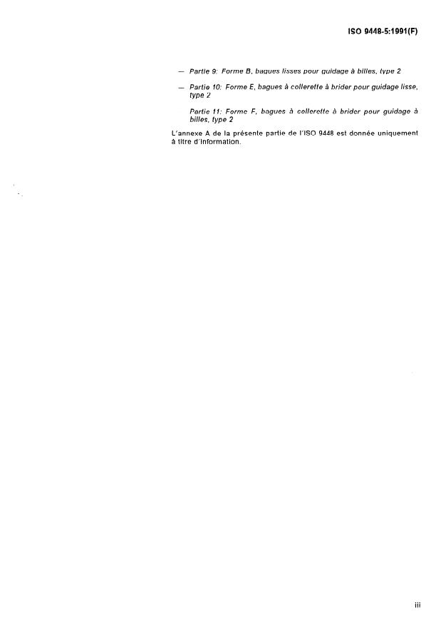 ISO 9448-5:1991 - Outillage de presse -- Bagues de guidage