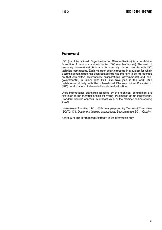 ISO 10594:1997 - Micrographics -- Rotary camera systems -- Test target for checking performance