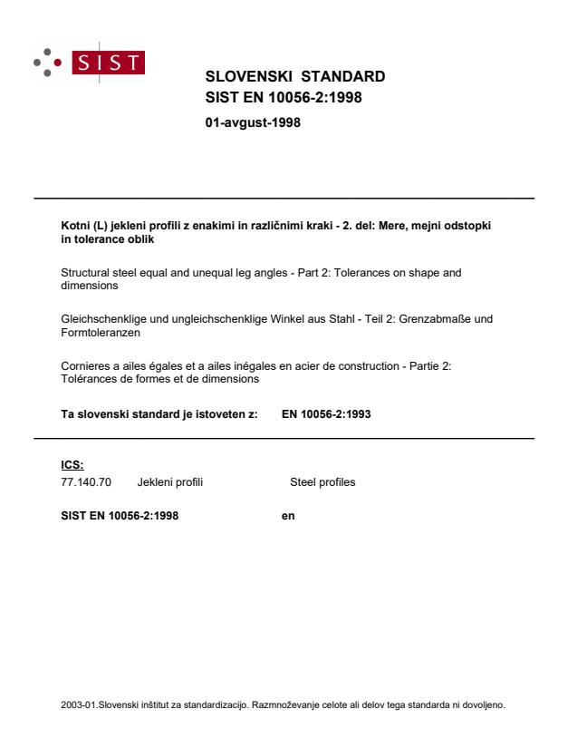 EN 10056-2:1998