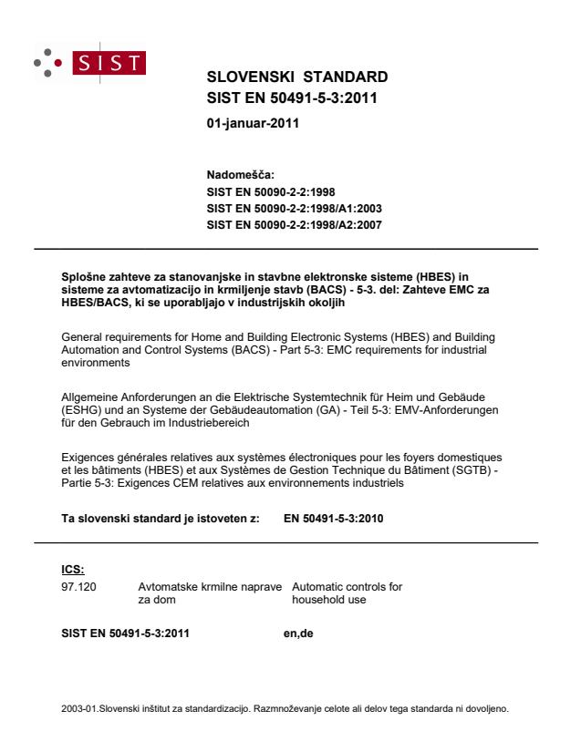 EN 50491-5-3:2011