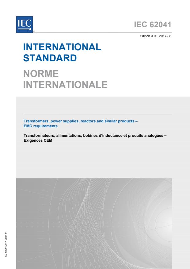 IEC 62041:2017 - Transformers, power supplies, reactors and similar products - EMC requirements