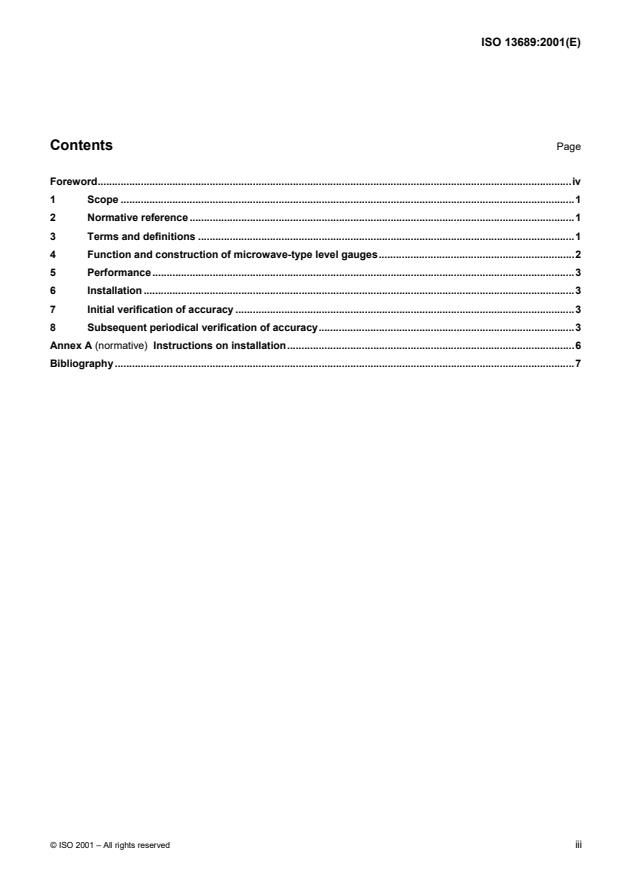 ISO 13689:2001 - Refrigerated light hydrocarbon fluids -- Measurement of liquid levels in tanks containing liquefied gases -- Microwave-type level gauge