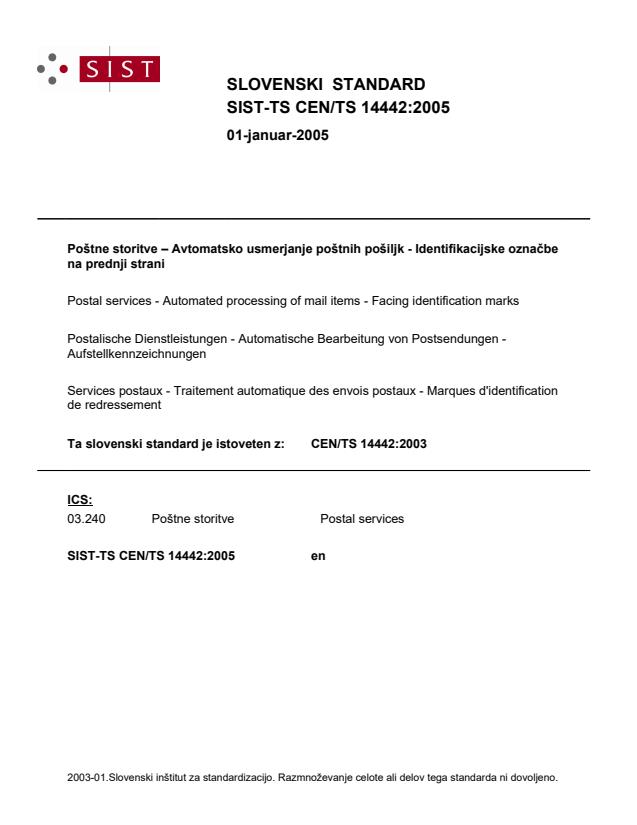 TS CEN/TS 14442:2005