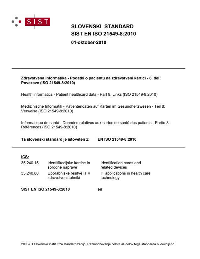 EN ISO 21549-8:2010
