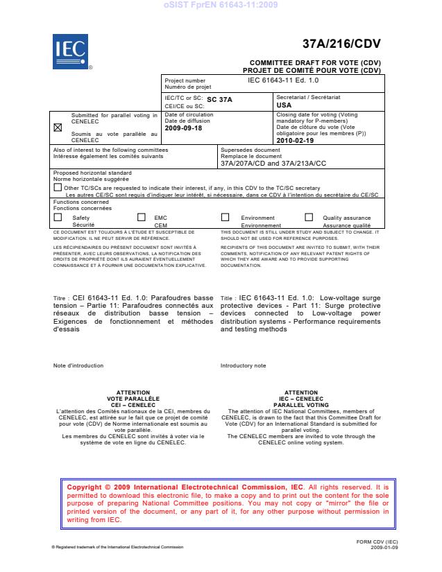 FprEN 61643-11:2009