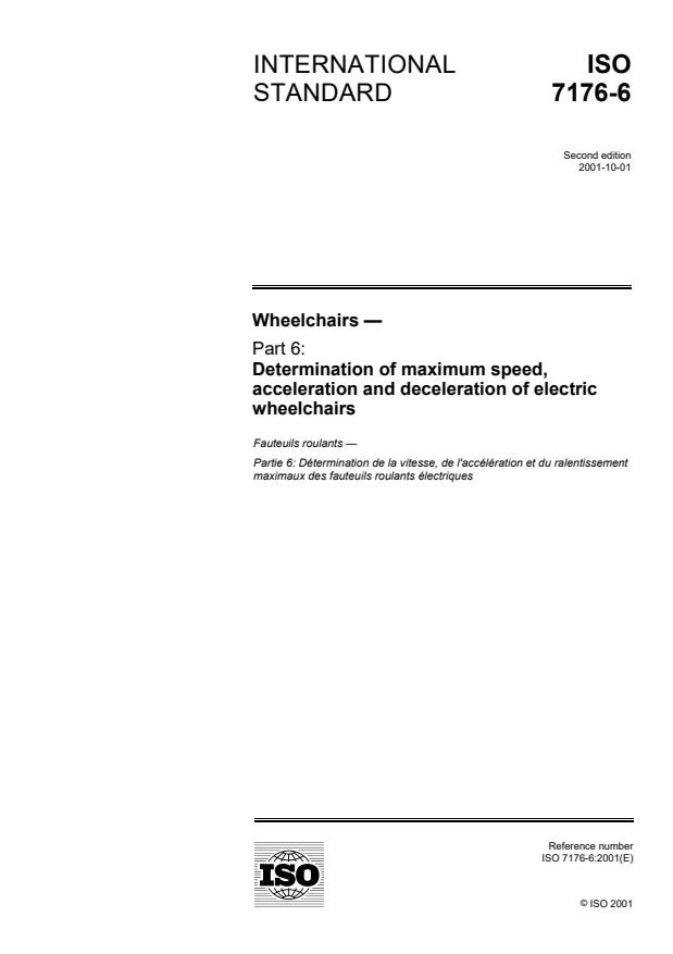 ISO 7176-6:2001 - Wheelchairs