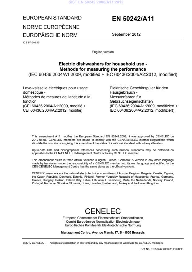 EN 50242:2008/A11:2012 - BARVE