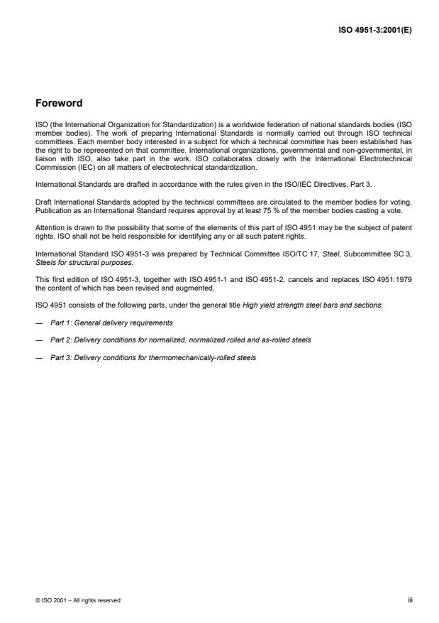 ISO 4951-3:2001 - High yield strength steel bars and sections