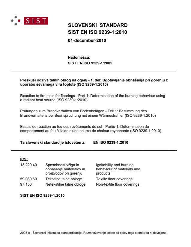 EN ISO 9239-1:2010