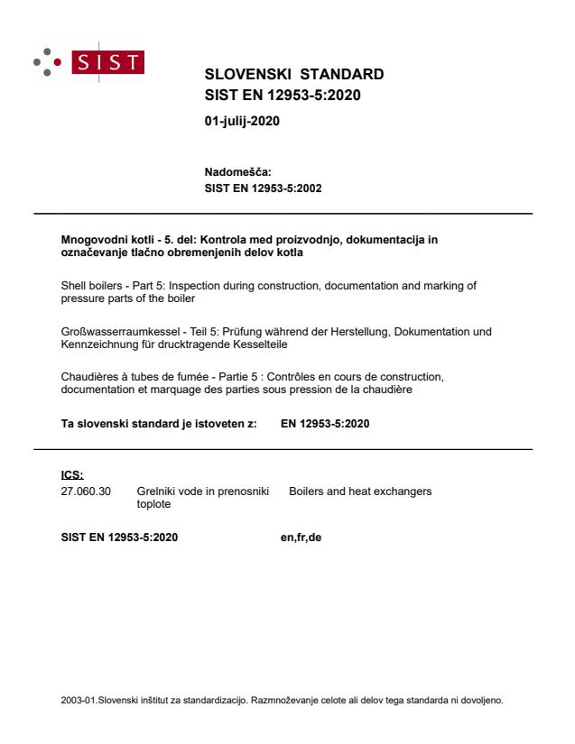 EN 12953-5:2020