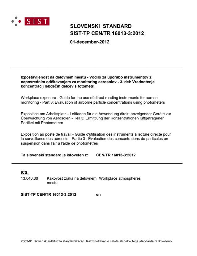 TP CEN/TR 16013-3:2012