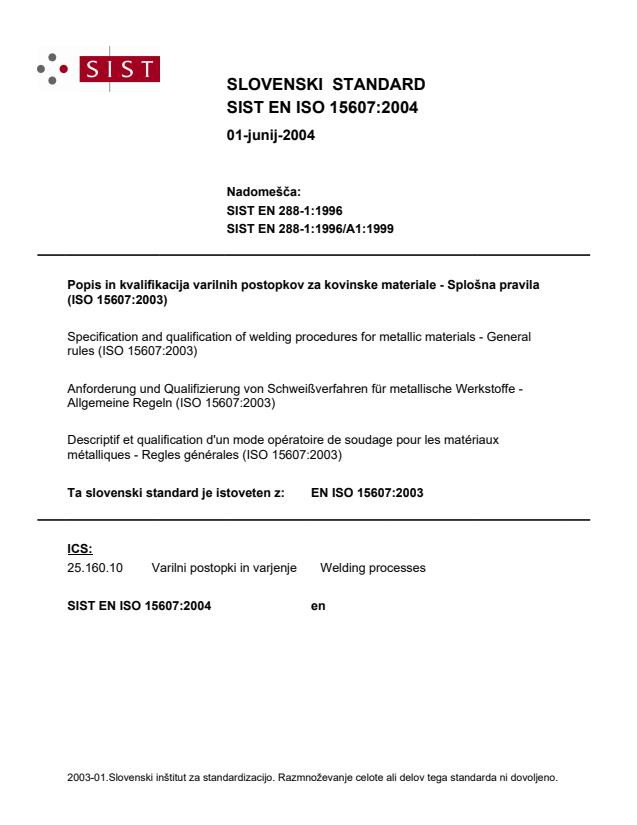 EN ISO 15607:2004