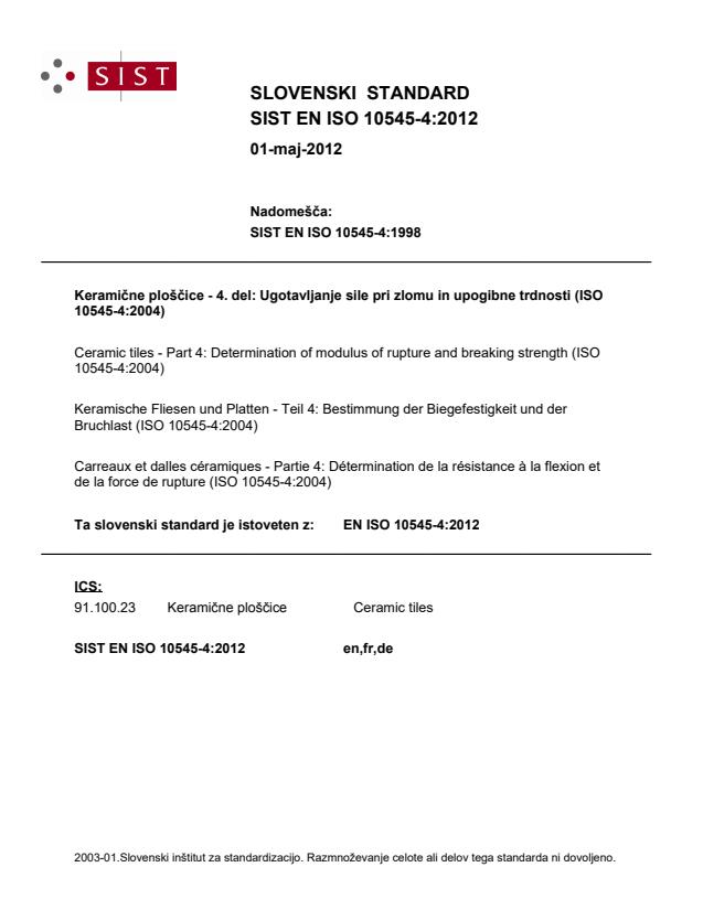 EN ISO 10545-4:2012