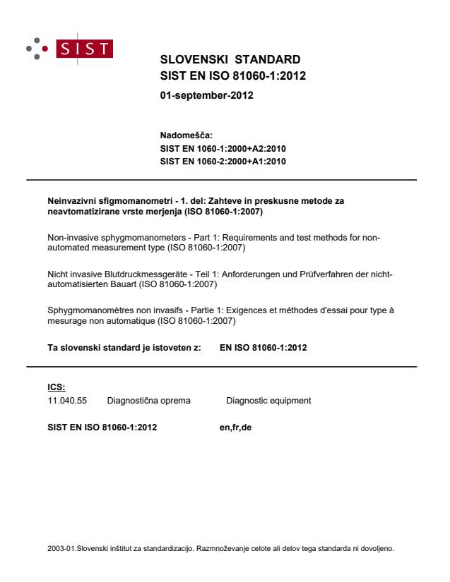 EN ISO 81060-1 2012