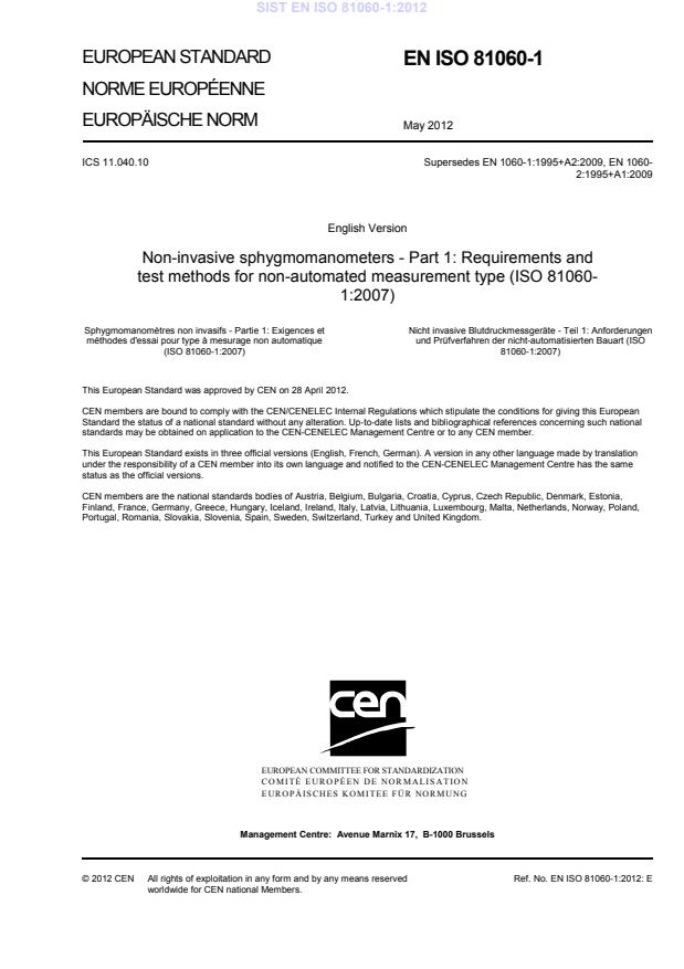 EN ISO 81060-1 2012
