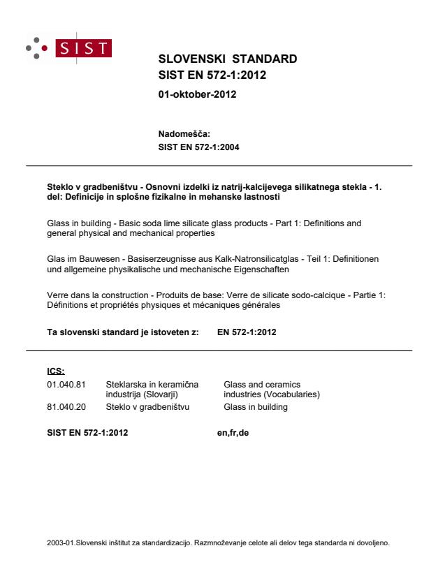 EN 572-1:2012