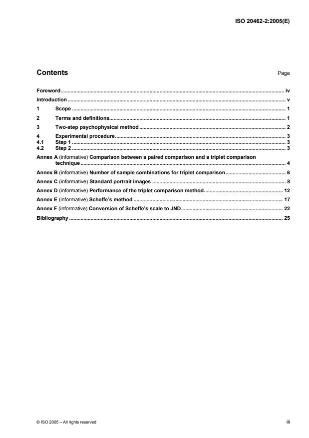 ISO 20462-2:2005 - Photography -- Psychophysical experimental methods for estimating image quality