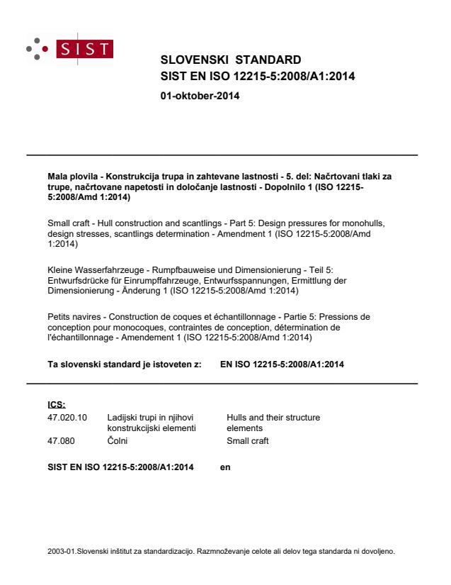 EN ISO 12215-5:2008/A1:2014
