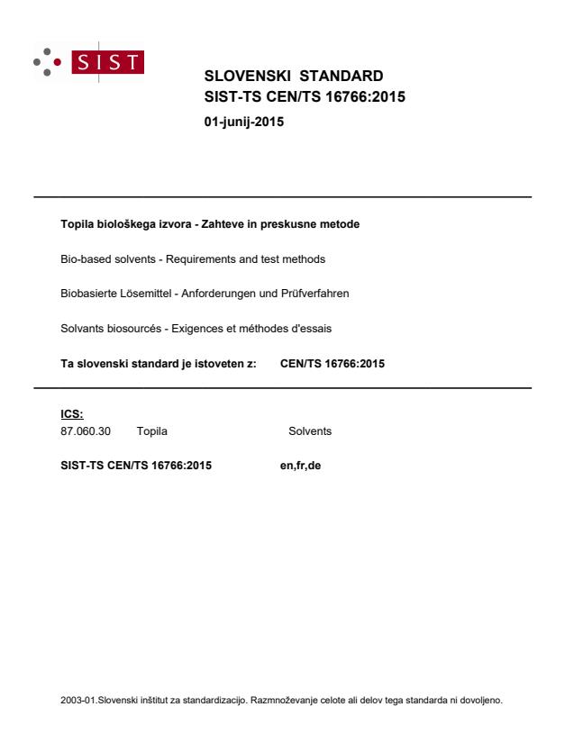 TS CEN/TS 16766:2015