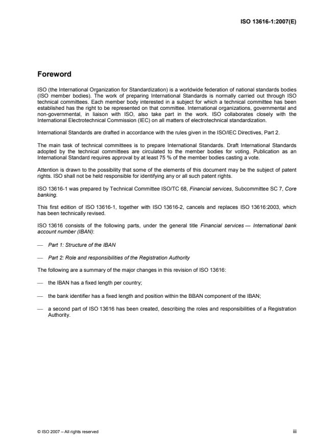ISO 13616-1:2007 - Financial services - International bank account number (IBAN)