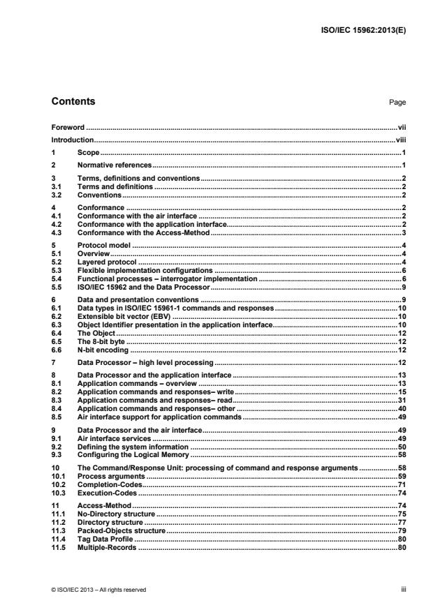 ISO/IEC 15962:2013 - Information technology -- Radio frequency identification (RFID) for item management -- Data protocol: data encoding rules and logical memory functions