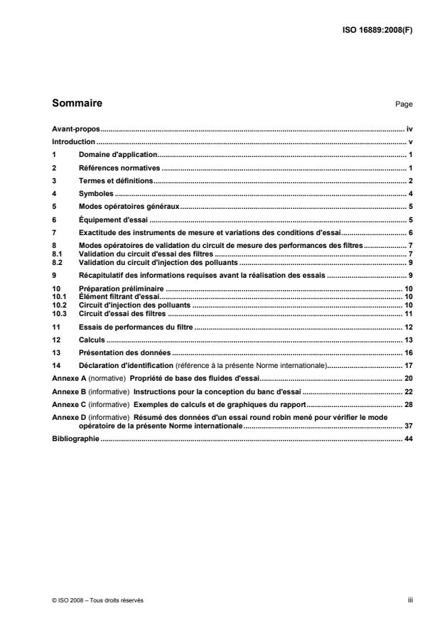 ISO 16889:2008 - Transmissions hydrauliques -- Filtres -- Évaluation des performances par la méthode de filtration en circuit fermé