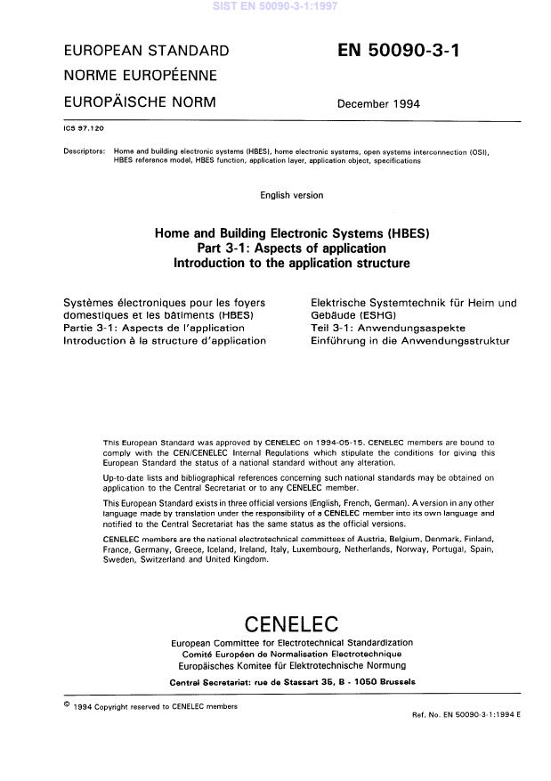 EN 50090-3-1:1997