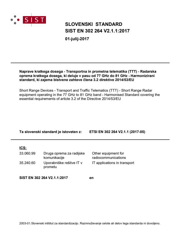 EN 302 264 V2.1.1:2017