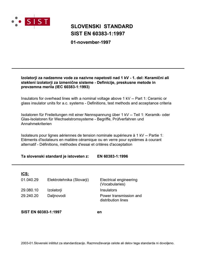 EN 60383-1:1997