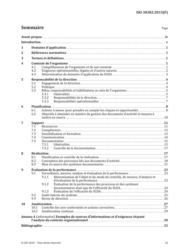 ISO 30302:2015 - Information et documentation -- Systeme de gestion des documents d'activité -- Lignes directrices de mise en oeuvre