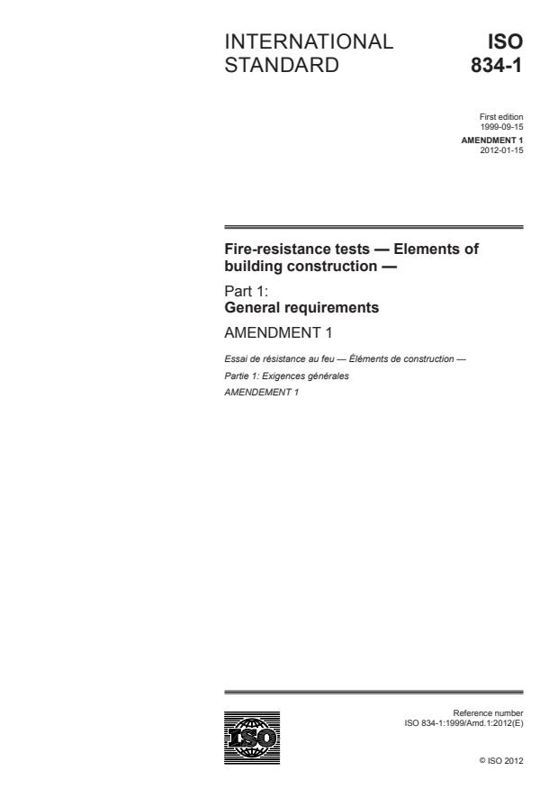 ISO 834-1:1999/Amd 1:2012