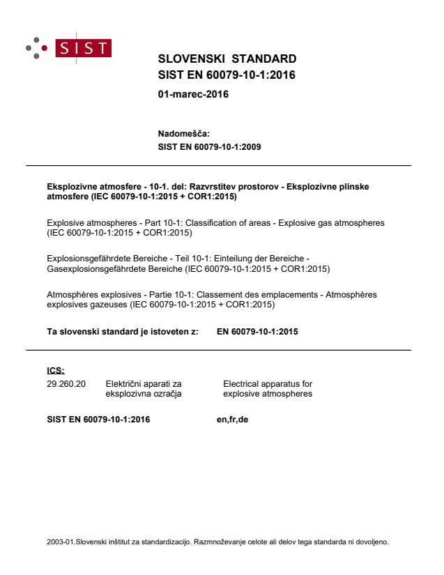 EN 60079-10-1:2016 - BARVE