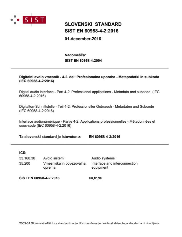 EN 60958-4-2:2016