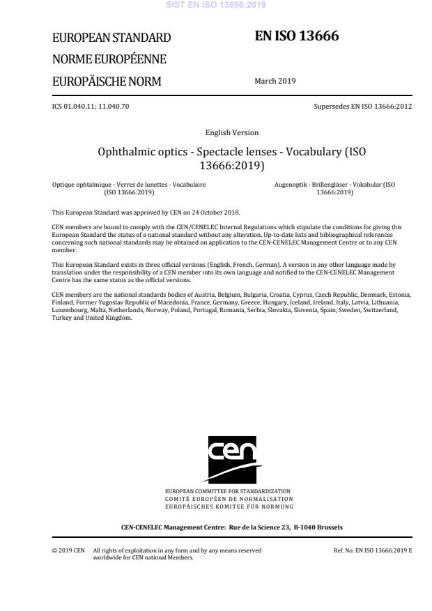 EN ISO 13666:2019
