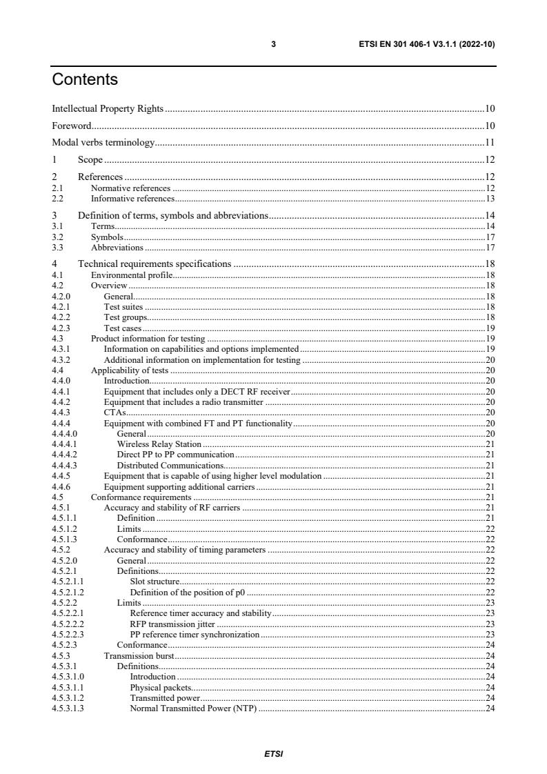 ETSI EN 301 406-1 V3.1.1 (2022-10) - Digital Enhanced Cordless Telecommunications (DECT); Harmonised Standard for access to radio spectrum; Part 1: DECT, DECT Evolution and DECT ULE