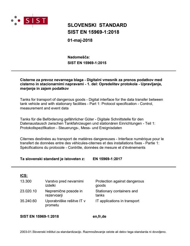EN 15969-1:2018