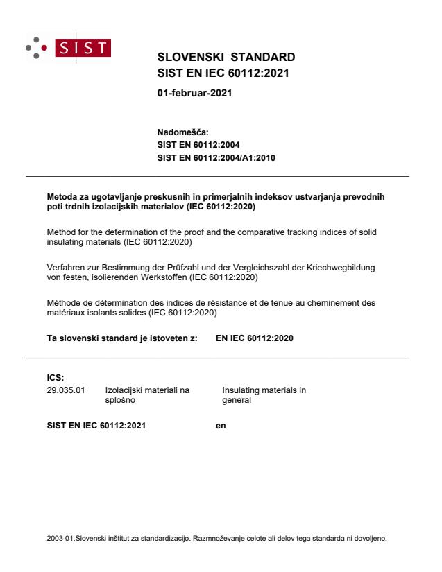 EN IEC 60112:2021