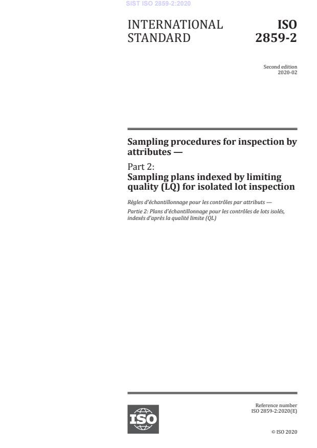 ISO 2859-2:2020