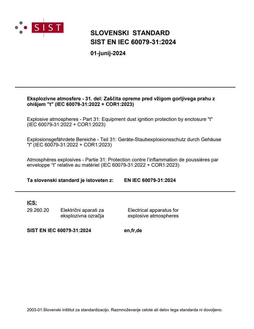 EN IEC 60079-31:2024