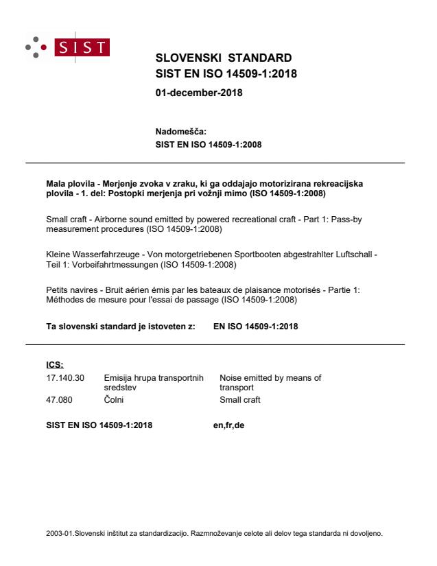 EN ISO 14509-1:2018