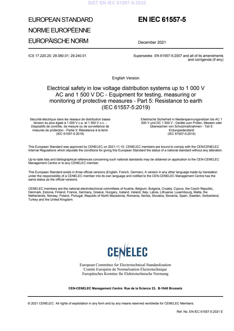 EN IEC 61557-5:2022