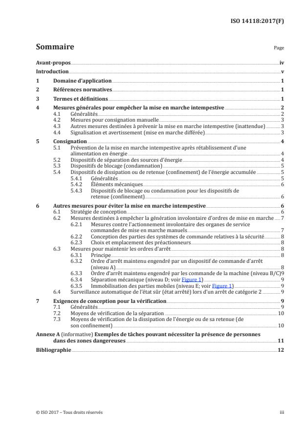 ISO 14118:2017 - Sécurité des machines -- Prévention de la mise en marche intempestive