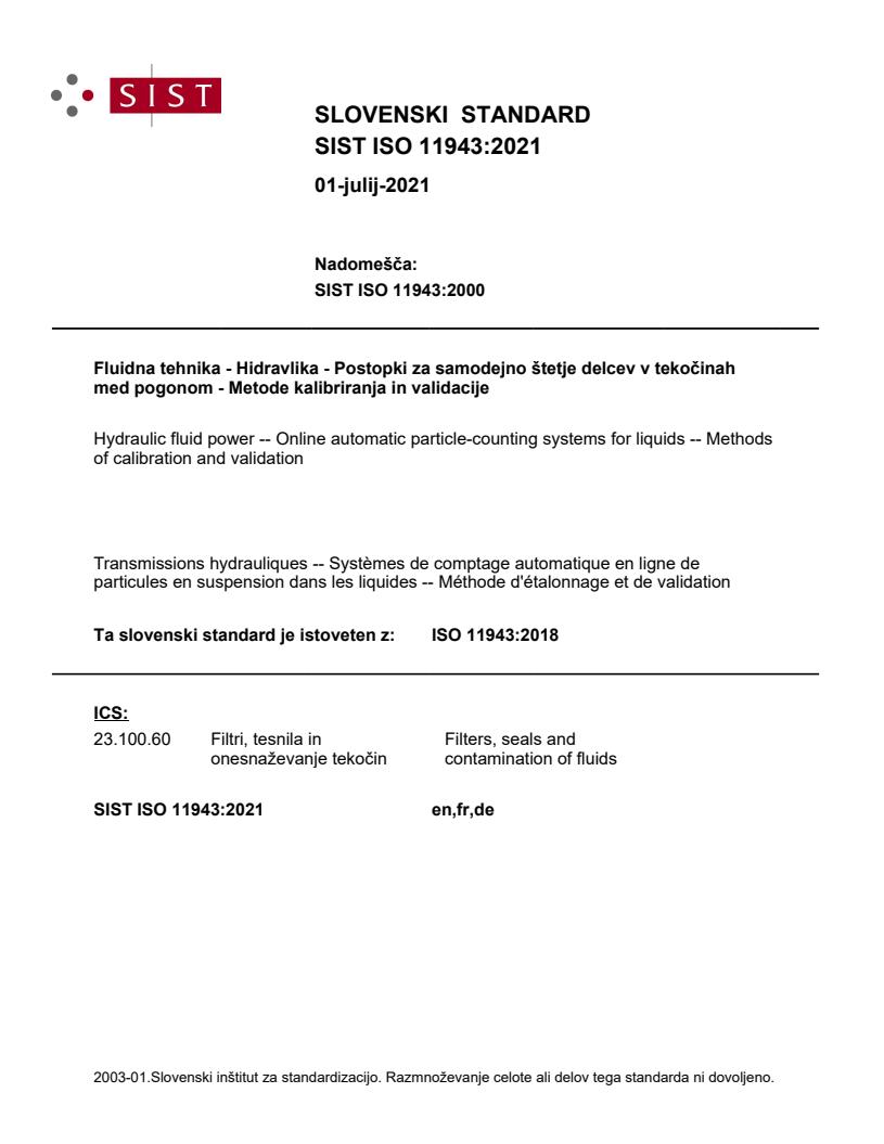 ISO 11943:2021 - BARVE