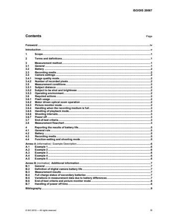 ISO 20087:2016 - Photography -- Digital still cameras -- Battery life measurement