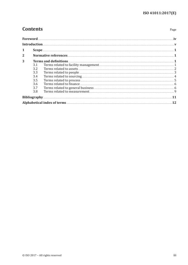 ISO 41011:2017 - Facility management -- Vocabulary